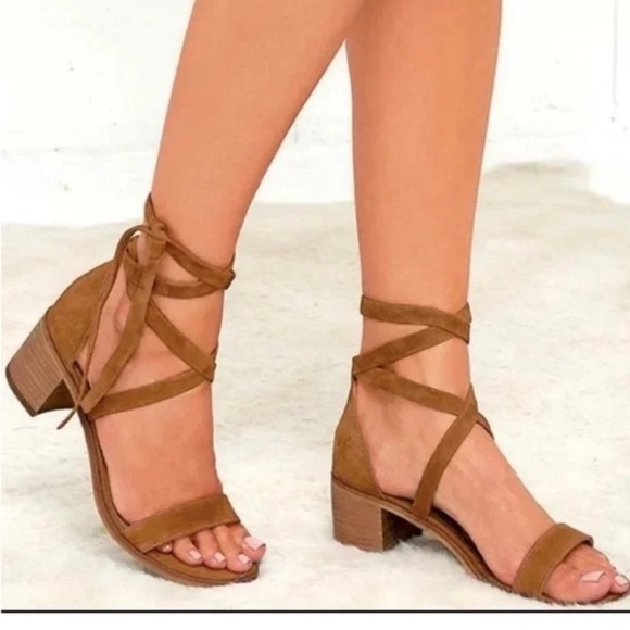 Steve Madden - Brown Suede Wrap Heeled Sandal - Size 8 - Picture 2 of 6